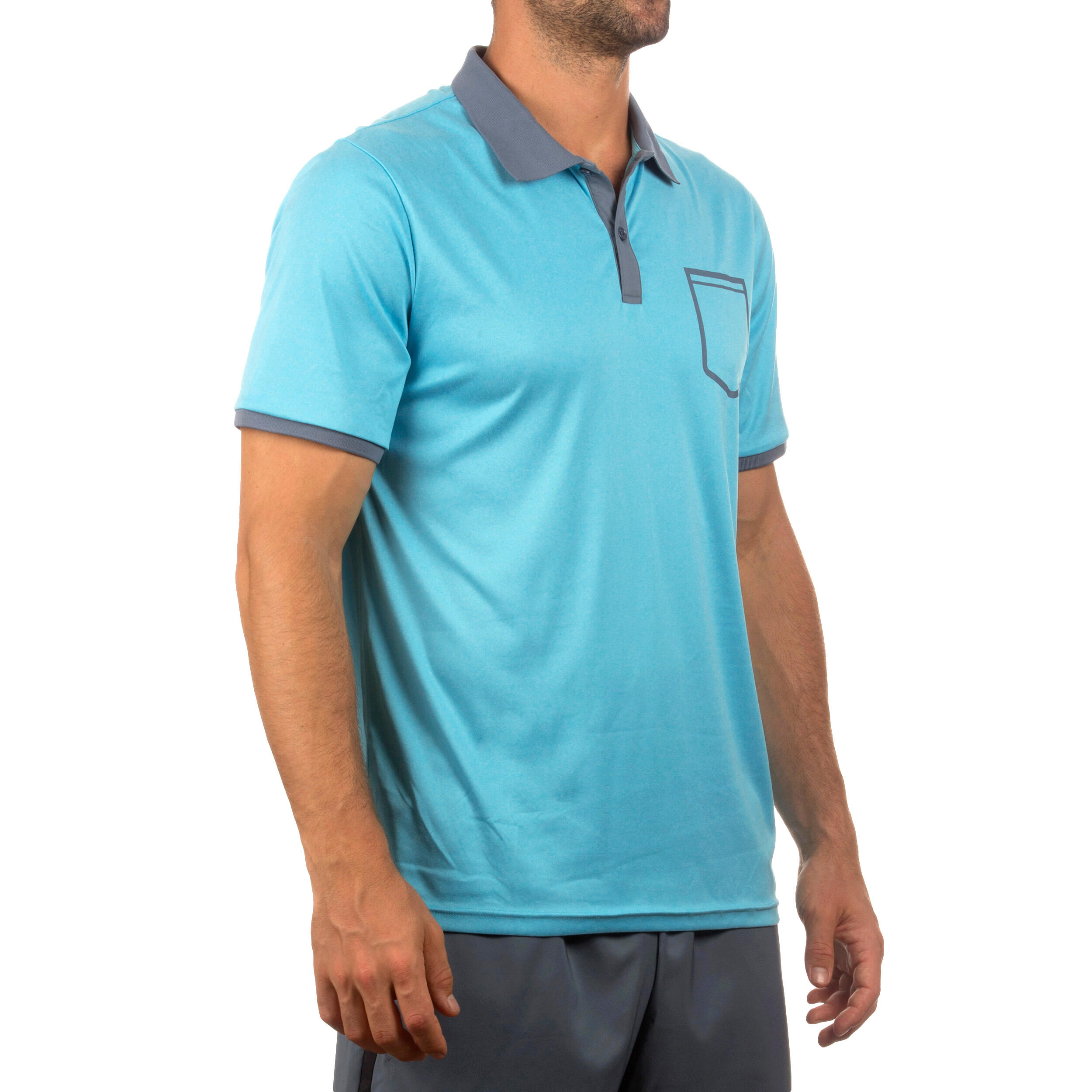 Soft Padel Tennis Badminton Squash Table Tennis Pocket Polo Shirt - Blue 5/6