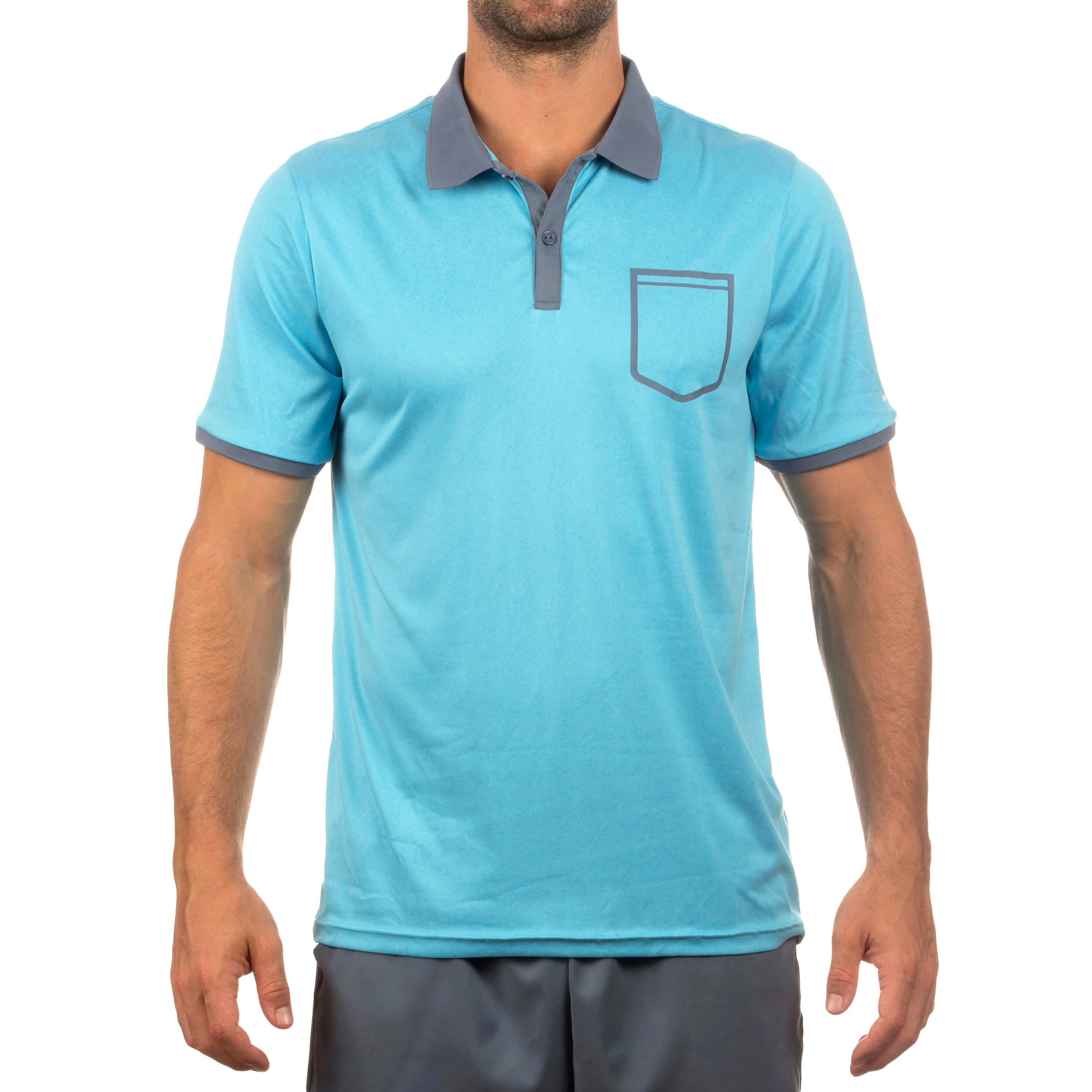 Soft Padel Tennis Badminton Squash Table Tennis Pocket Polo Shirt - Blue 2/6