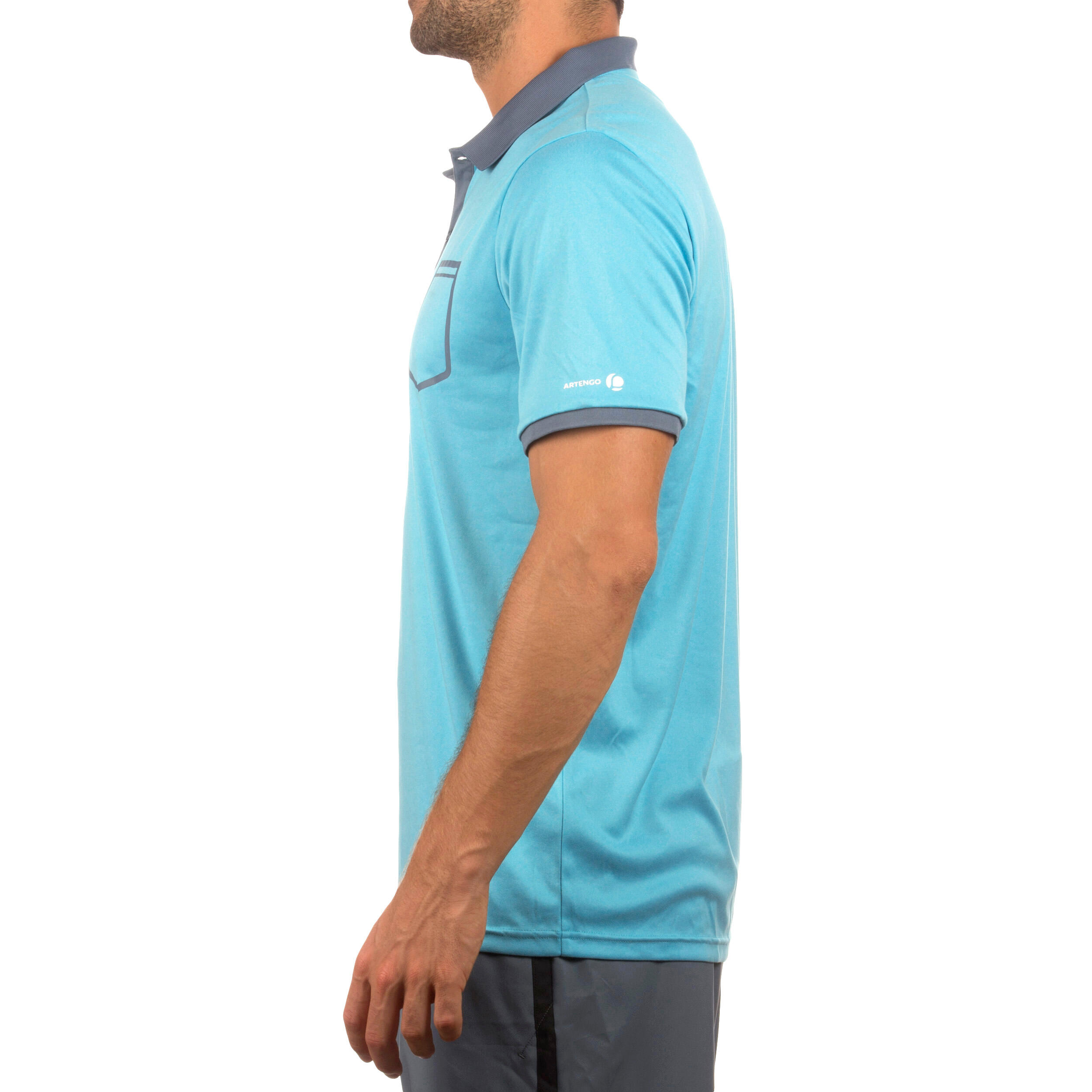 Soft Padel Tennis Badminton Squash Table Tennis Pocket Polo Shirt - Blue 4/6