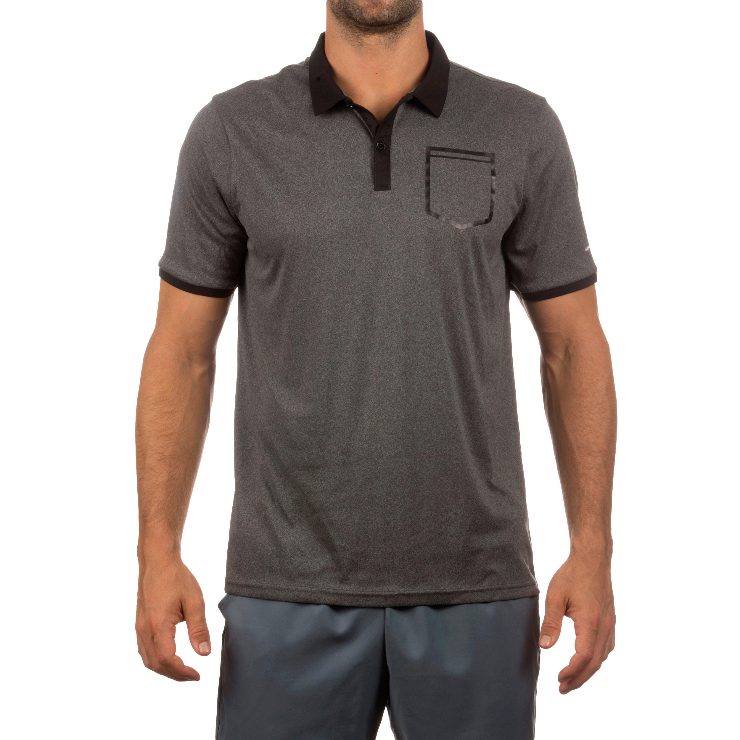 Soft Padel Tennis Badminton Squash Table Tennis Pocket Polo Shirt - Dark Grey 2/6