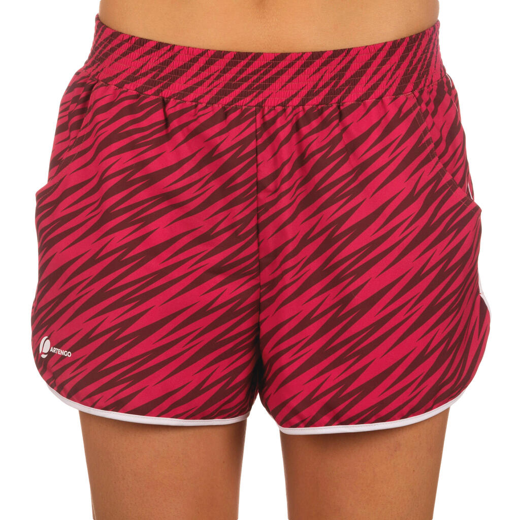 Women's Tennis Badminton Table Tennis Squash Padel Soft Shorts - Pink Print