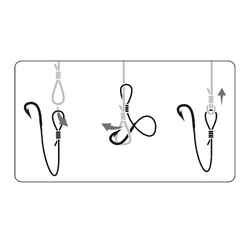 SN REVERSED spade-end hooks to line for sea fishing
