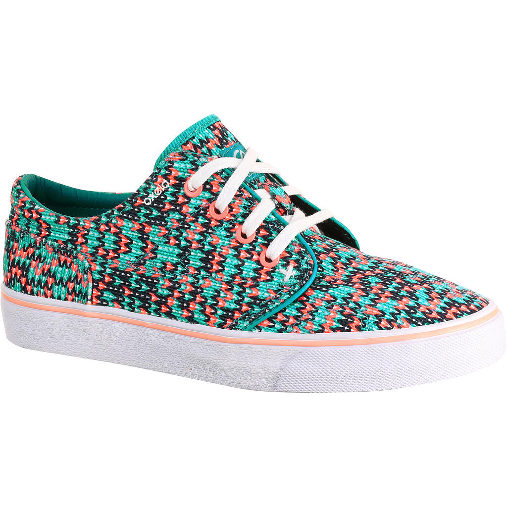 Skateschuhe Vulca 100 Canvas Low Skateboard Longboard Erwachsene Denim