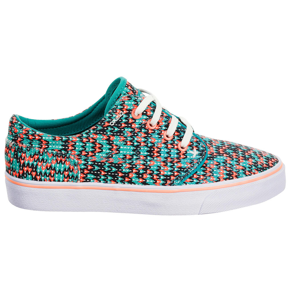 Skateschuhe Vulca 100 Canvas Low Skateboard Longboard Erwachsene Denim