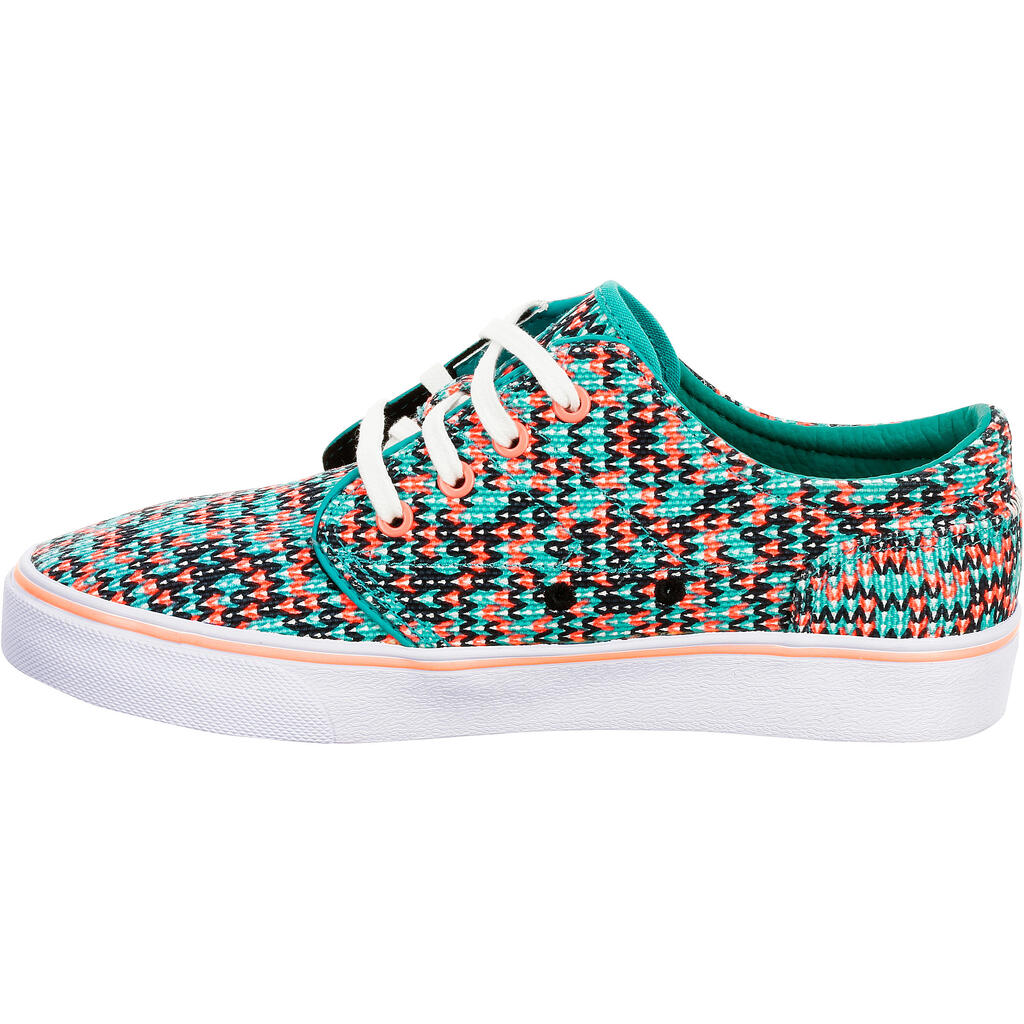 Skateschuhe Vulca 100 Canvas Low Skateboard Longboard Erwachsene Denim