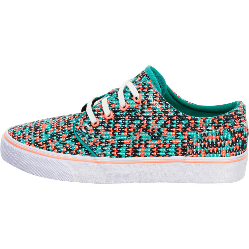 Skateschuhe Vulca 100 Canvas Low Skateboard Longboard Erwachsene Denim