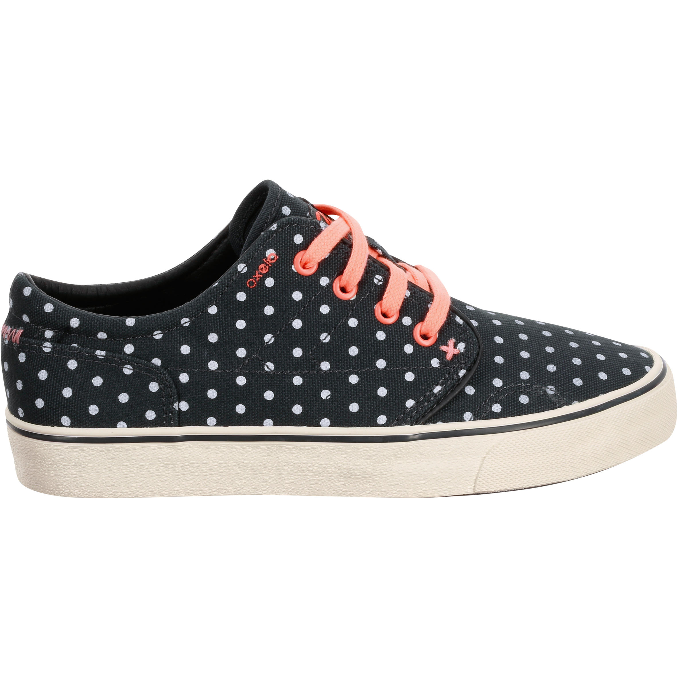 Vulca 100 Canvas Adult Skateboarding Longboarding Low-Top Shoes - Polka Dot 2/16