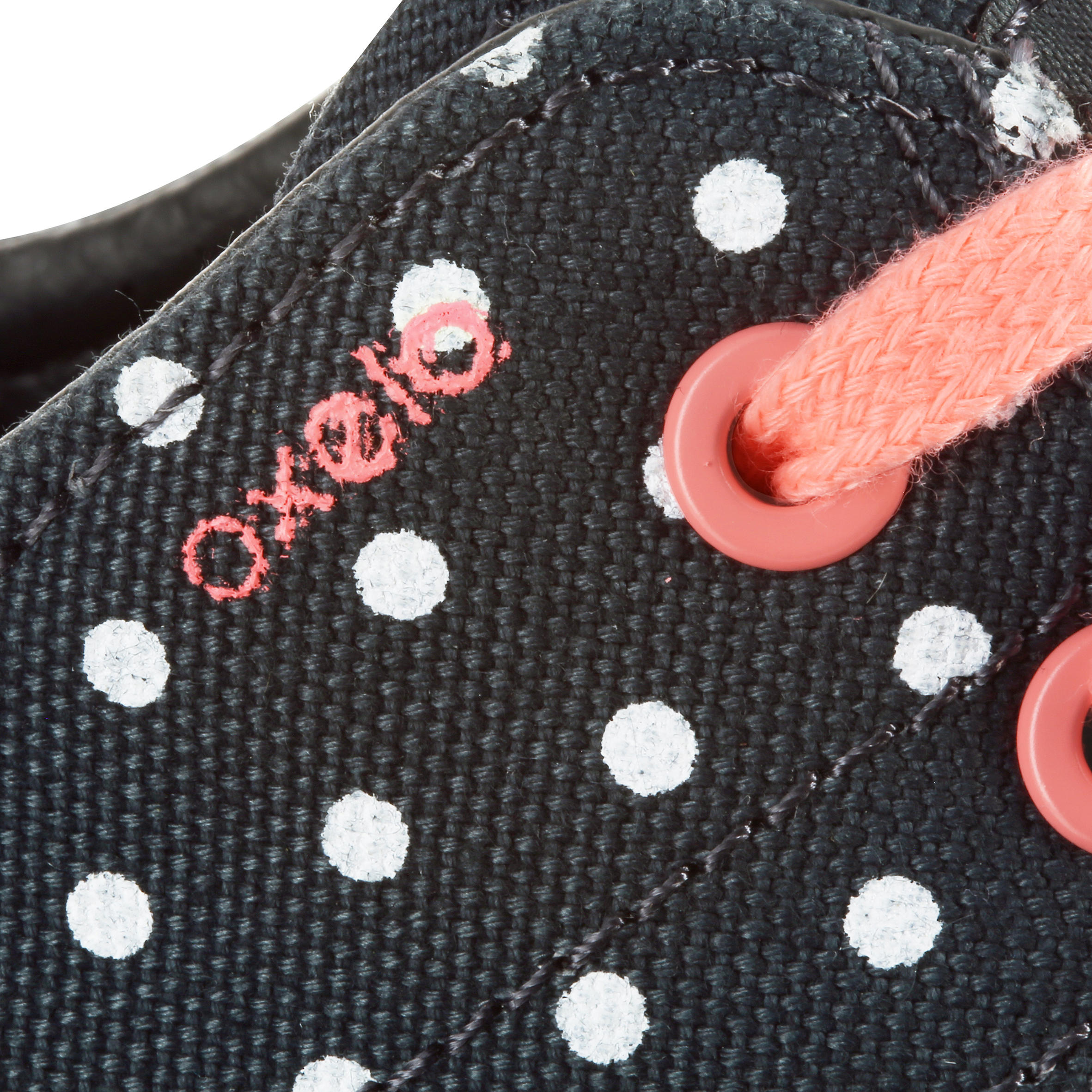 Vulca 100 Canvas Adult Skateboarding Longboarding Low-Top Shoes - Polka Dot 9/16