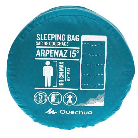 كيس للنوم للتخييم / التخييم في الرحلات الجبلية ARPENAZ 15 - لون أزرق