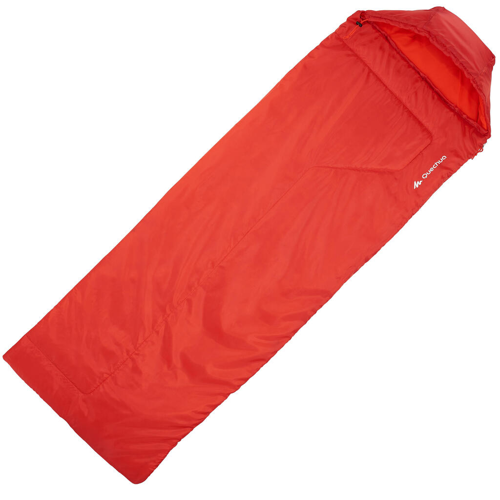 Schlafsack Camping Forclaz 10°C links rot
