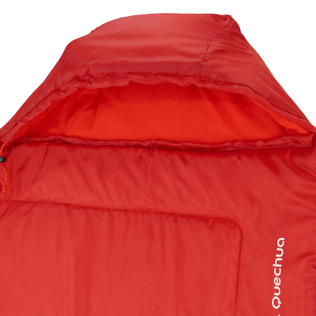 Schlafsack Camping Forclaz 10°C links rot