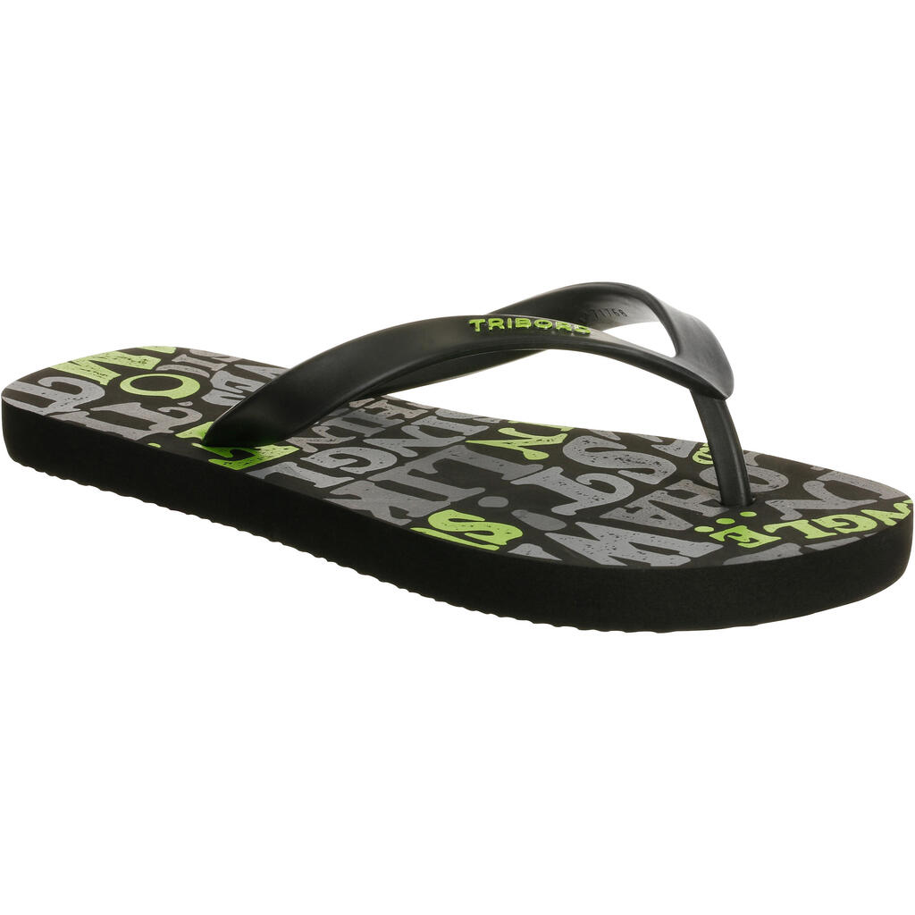 Boys' Flip-Flops - 120 - Words Black