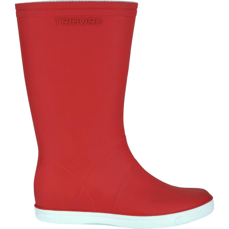 Botas de agua Adulto katiuskas impermeables media caña Tribord rojo