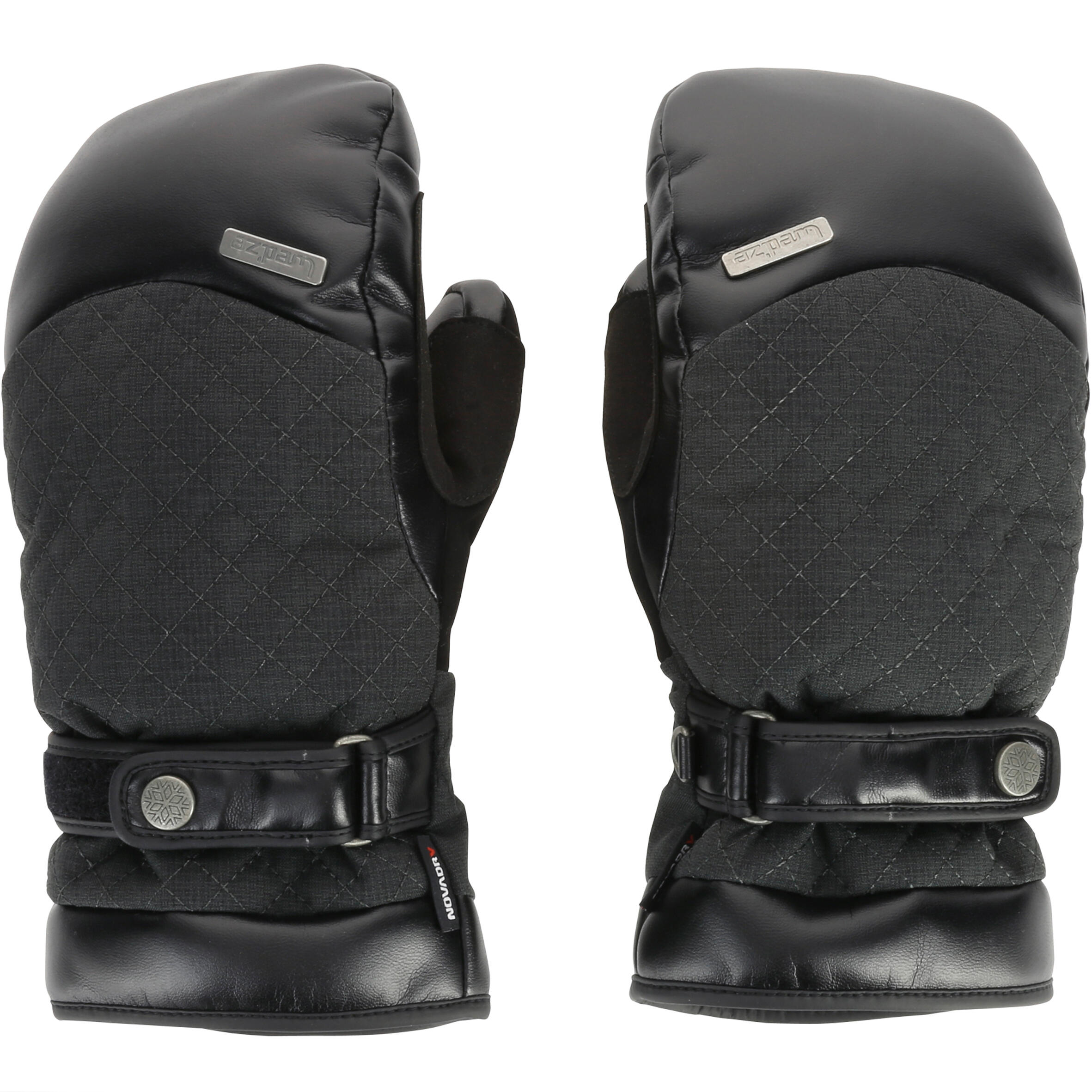 Wed'ze Dream Heat Children Skiing Mittens - Black 3/8