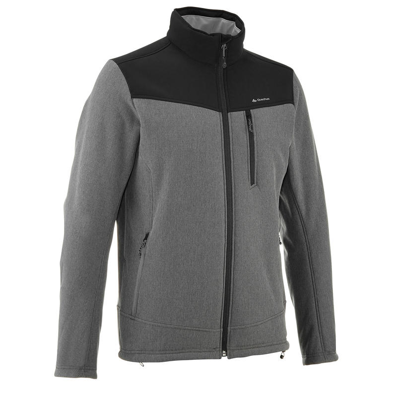 Men's WindWarm 300 softshell grey trekking jacket - Decathlon
