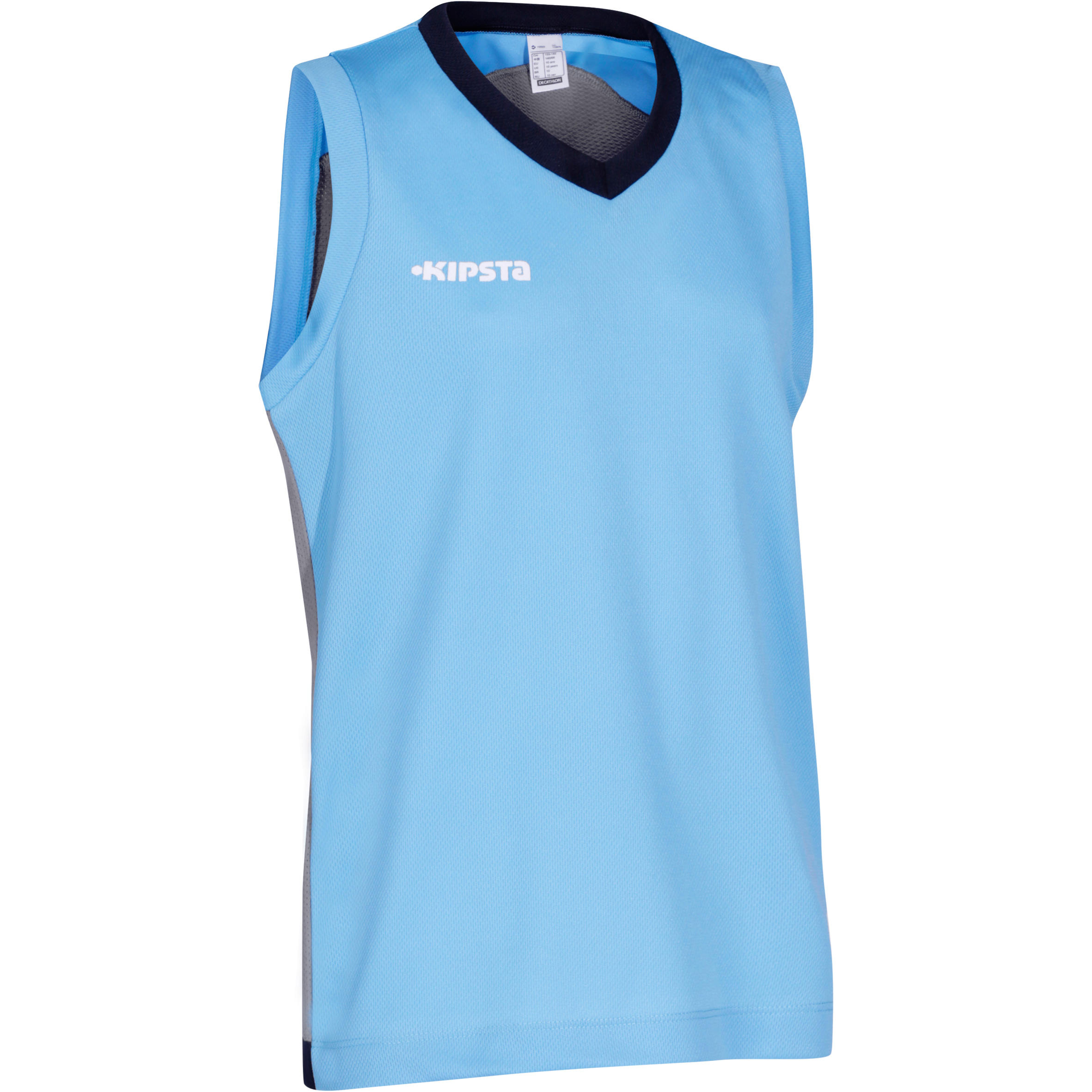 B500 Kids Basketball Jersey Grey Red TARMAK Decathlon