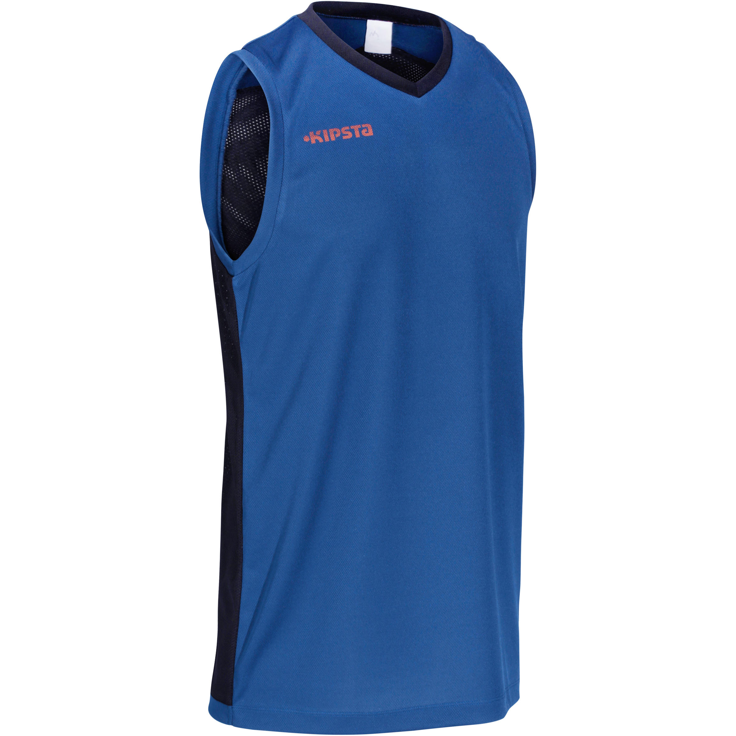 B500 Men's Basketball Jersey Navy Blue Black Orange TARMAK Decathlon