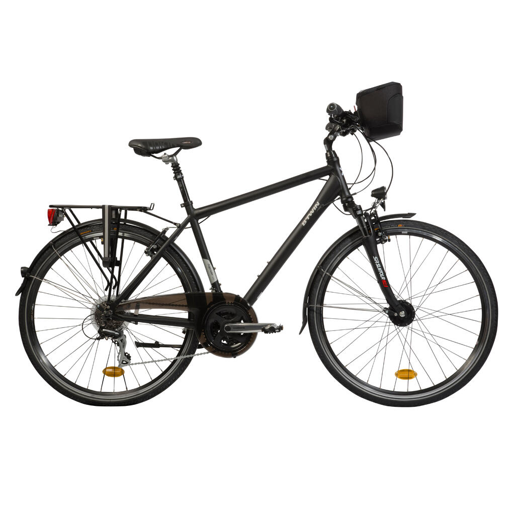 Canasta cremallera manubrio de bicicleta 500 riverside 6L - negra