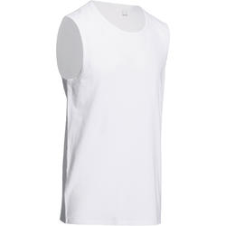 Debardeur coton fitness Essentiel homme blanc