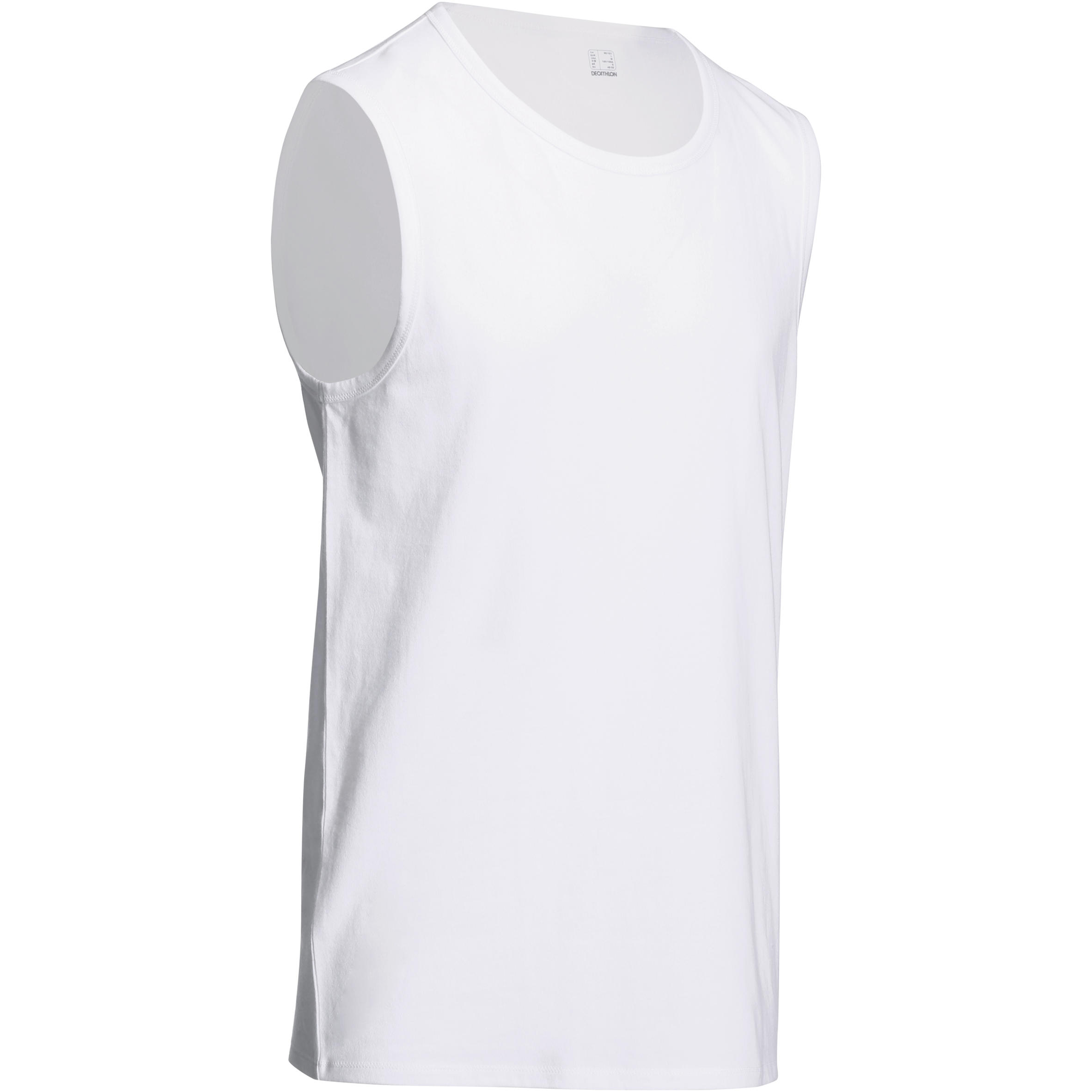 DOMYOS Essential Cotton Fitness Tank Top - White
