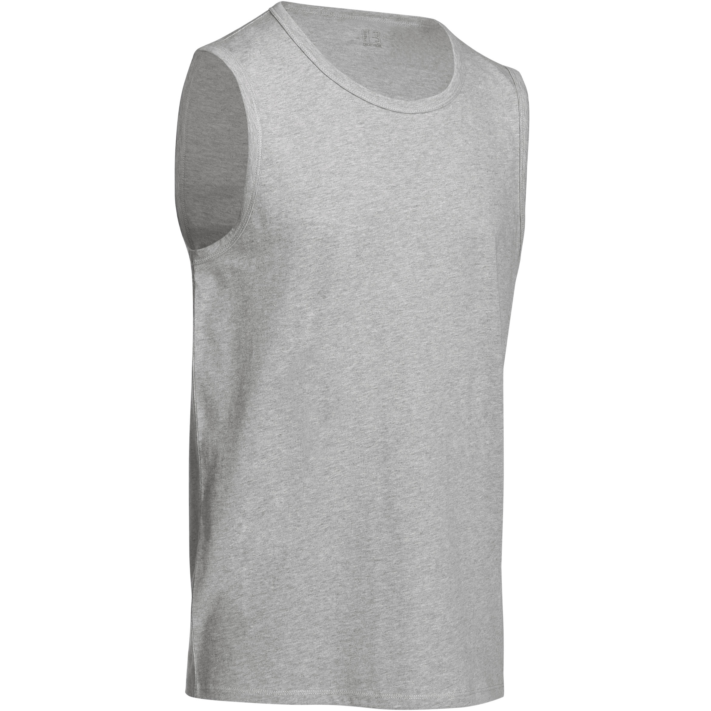 DOMYOS Essential Cotton Fitness Tank Top - Grey