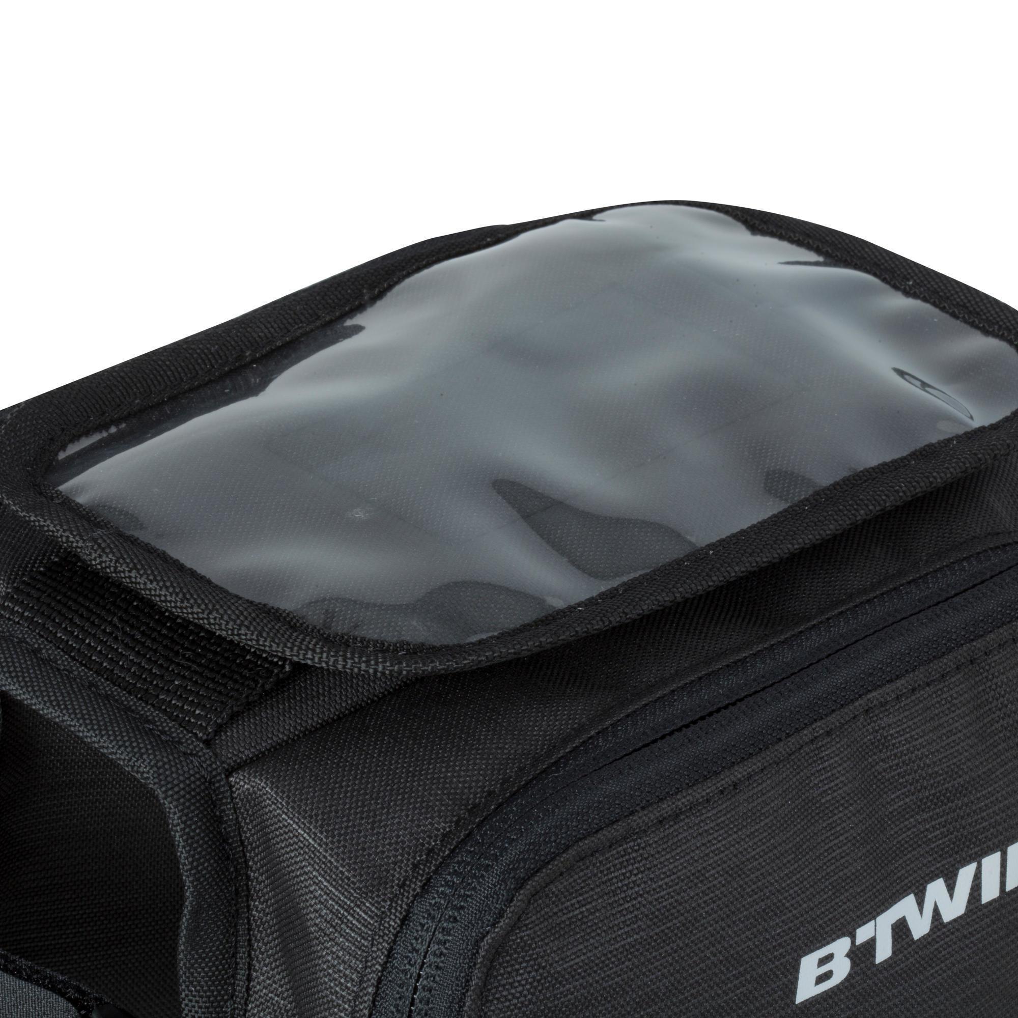 Bicycle Frame Bag Btwin Top Tube Double 520 Black