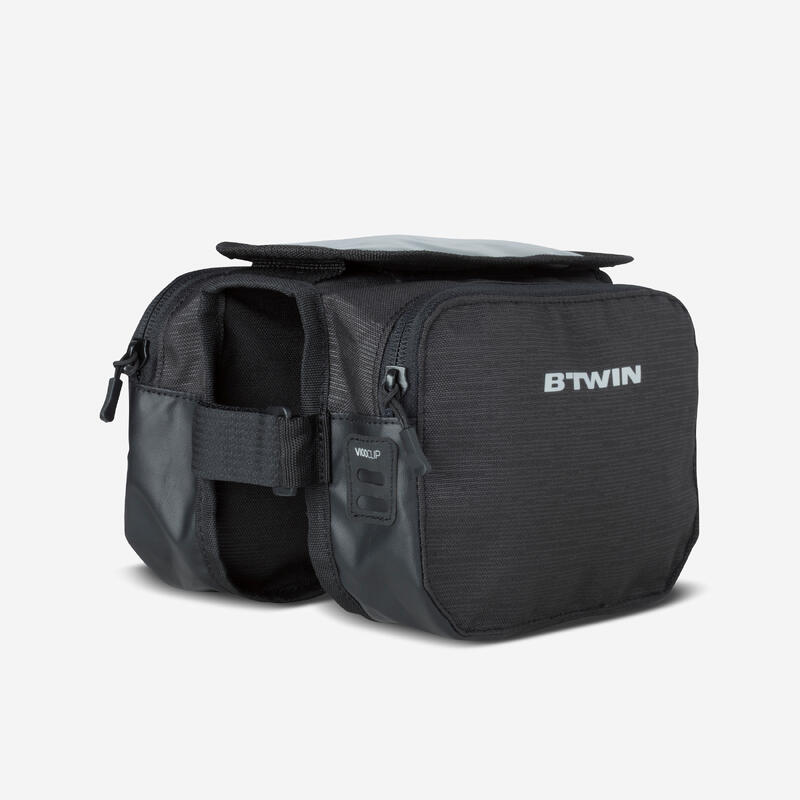 Bolsa cuadro bicicleta 2L doble Btwin 520 negro