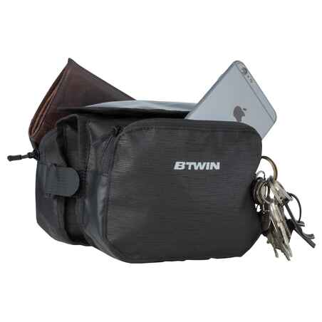 Bolsa cuadro bicicleta 2L doble Btwin 520 negro