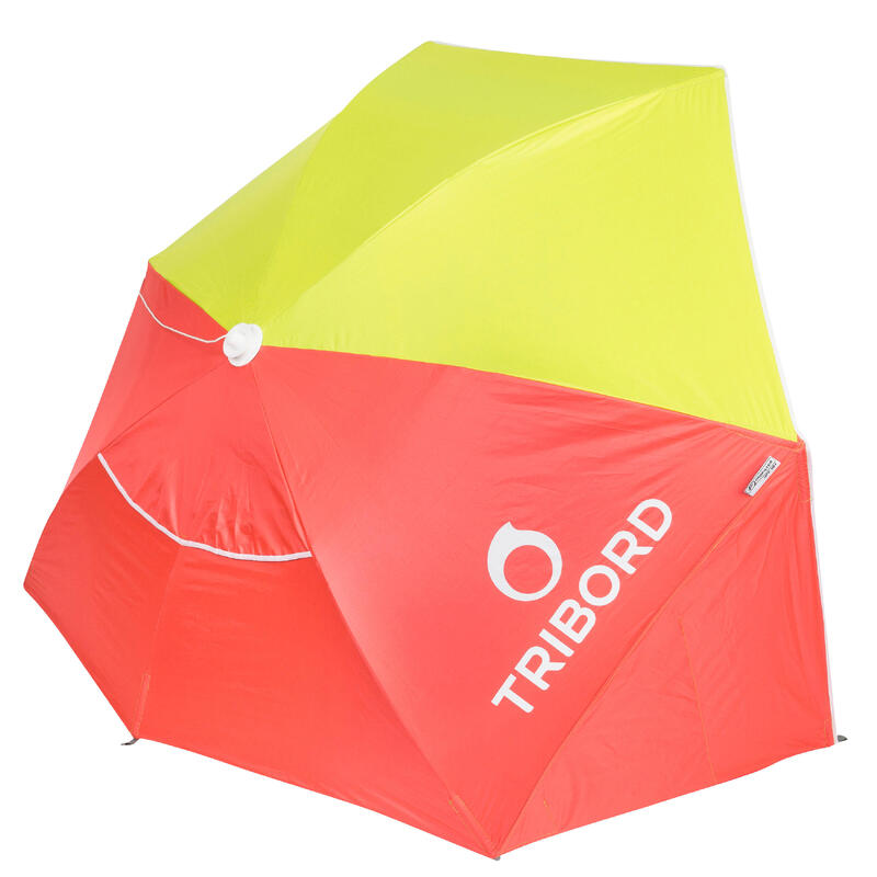 Adăpost umbrelă plajă Iwiko 180 albastru galben UPF50+ 3 locuri