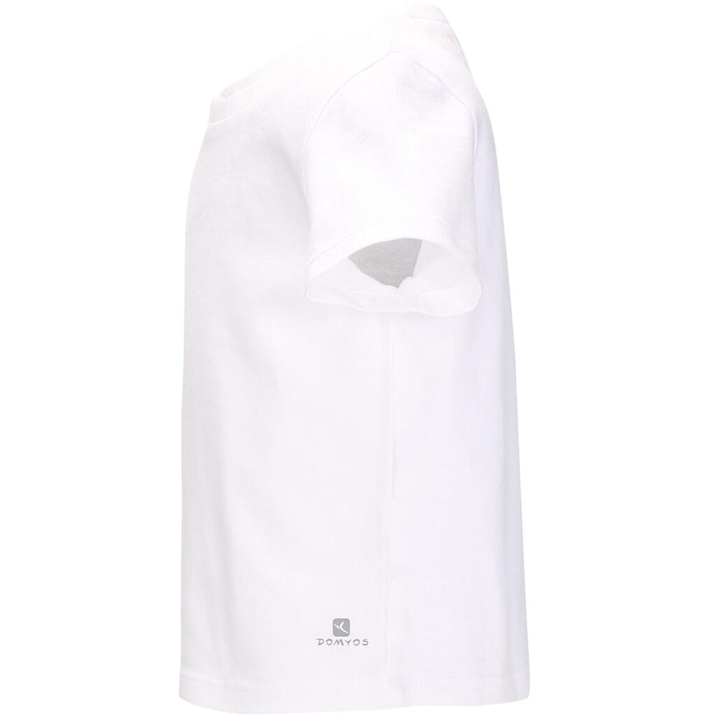 100 Short-Sleeved Baby Gym T-Shirt - White