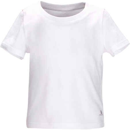 100 Short-Sleeved Baby Gym T-Shirt - White