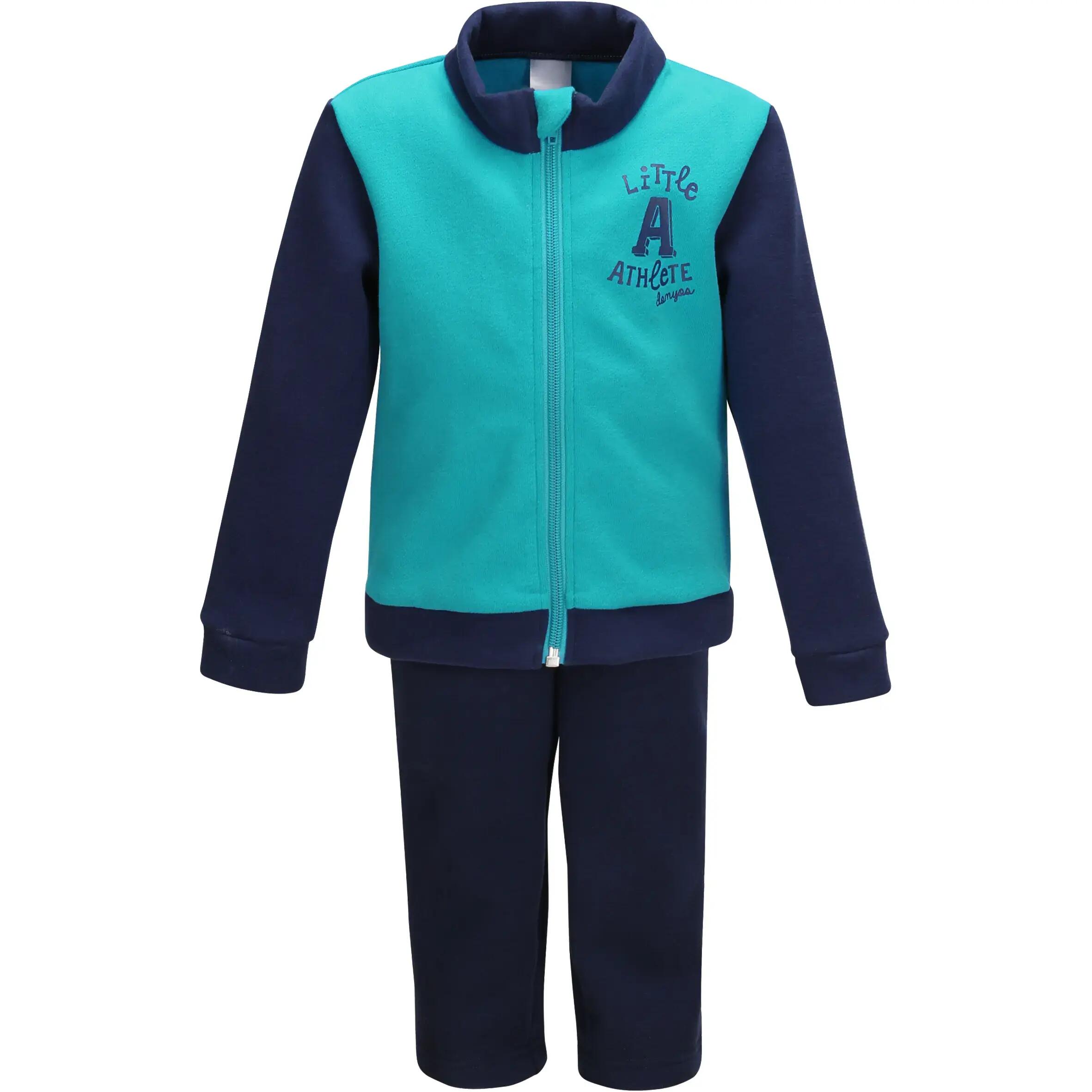 Warm'Y Zip Baby Tracksuit - Turquoise/Navy 2/7