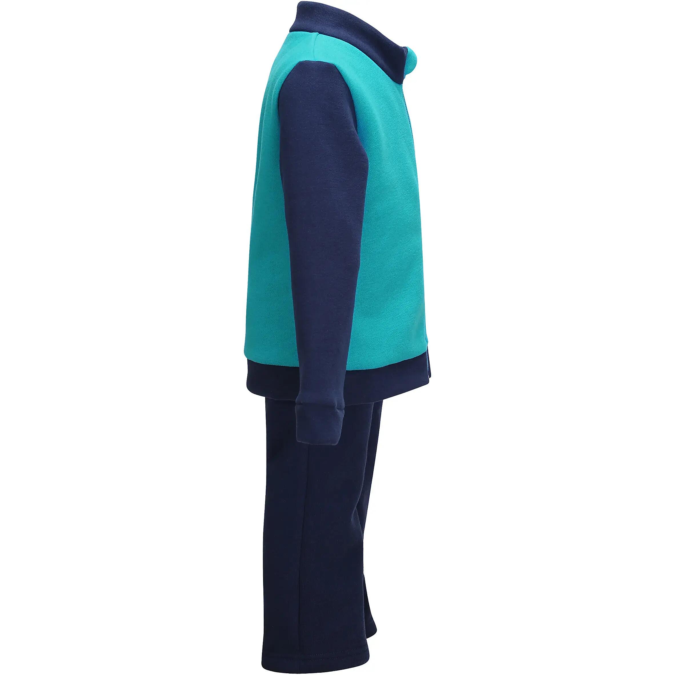 Warm'Y Zip Baby Tracksuit - Turquoise/Navy 3/7