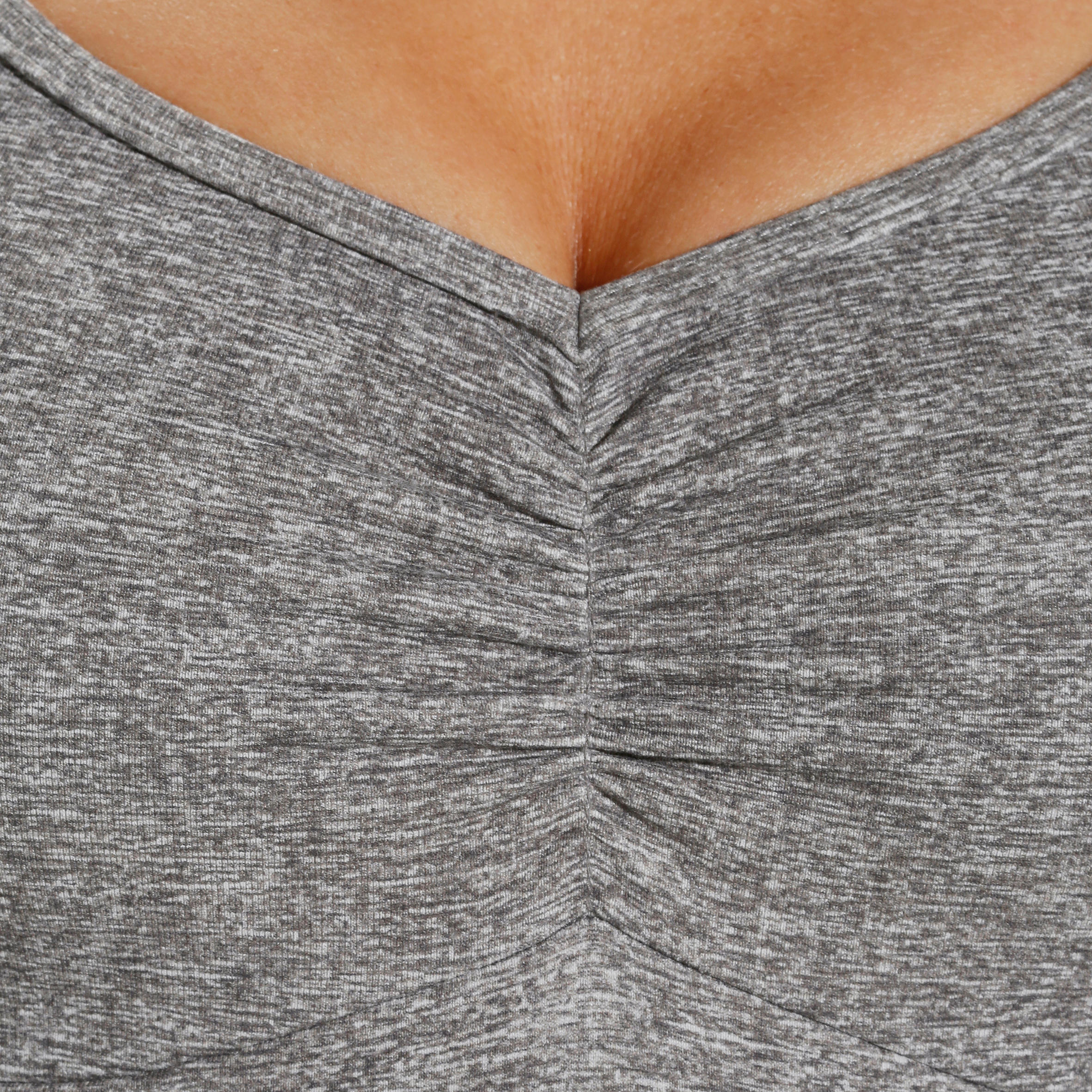 Women's Leotard with Built-In Bra - Mottled Grey 3/11