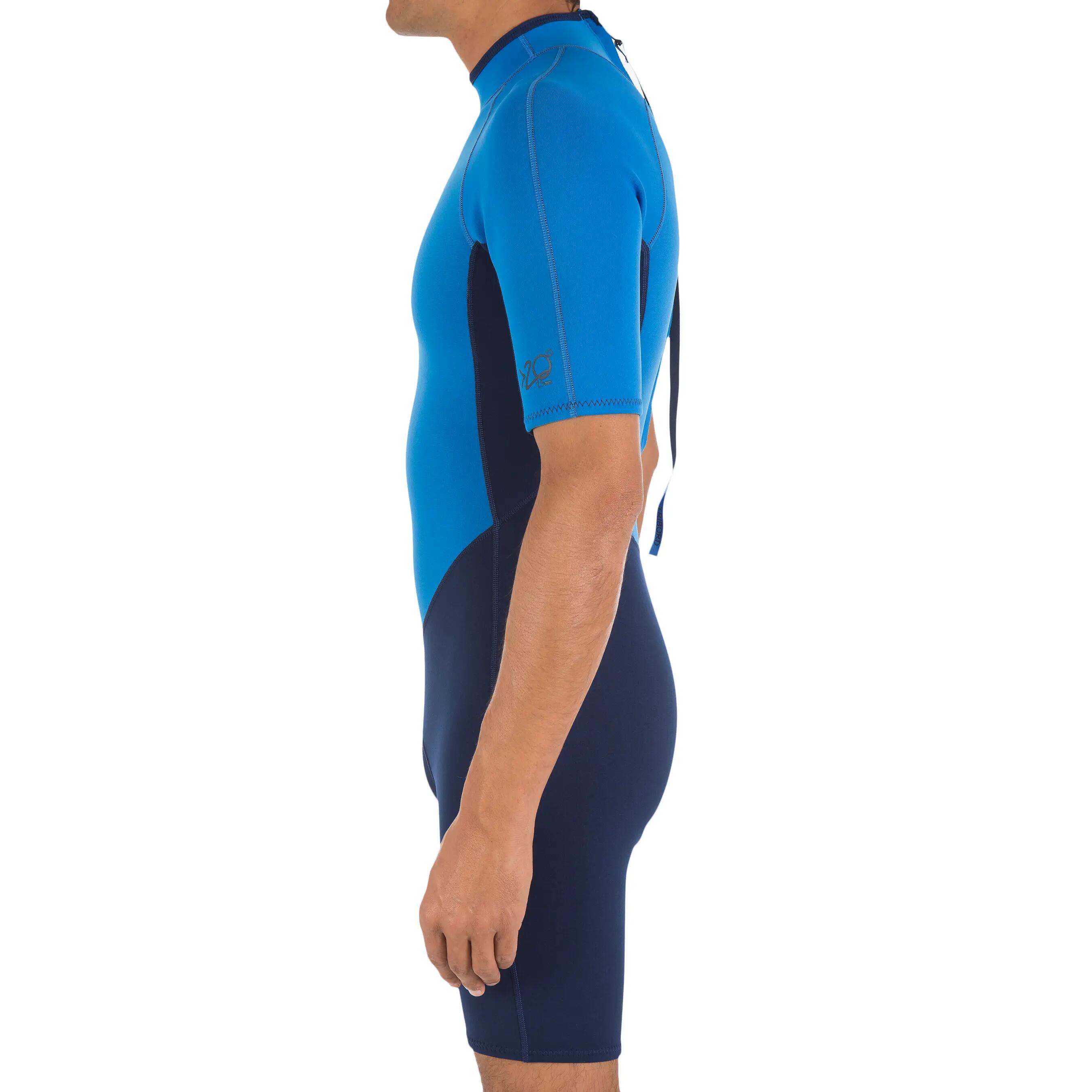 100 Men's Neoprene Shorty Surfing Wetsuit - Blue 11/12