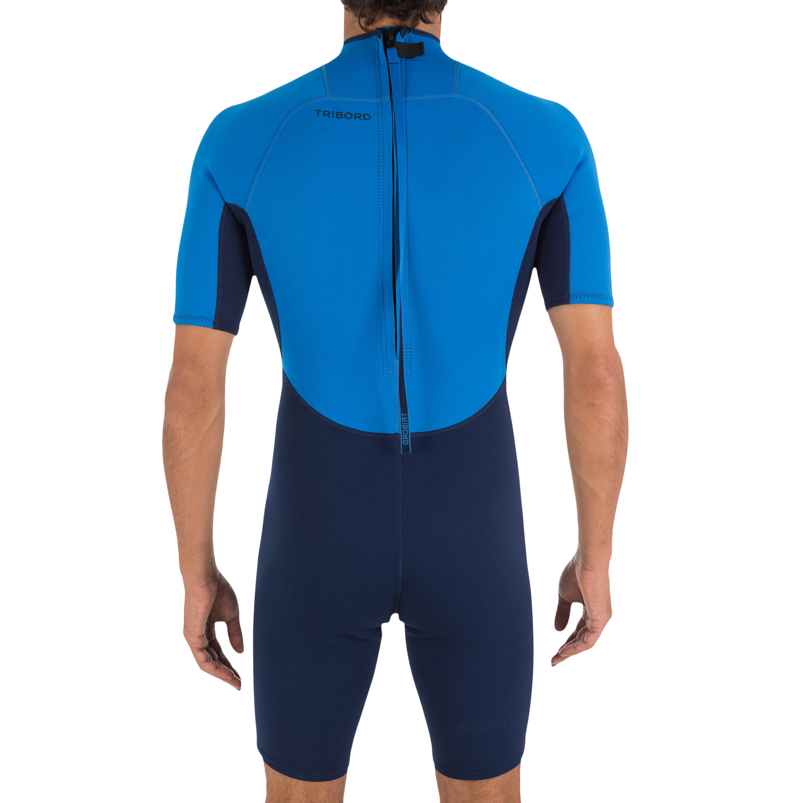 100 Men's Neoprene Shorty Surfing Wetsuit - Blue 3/12