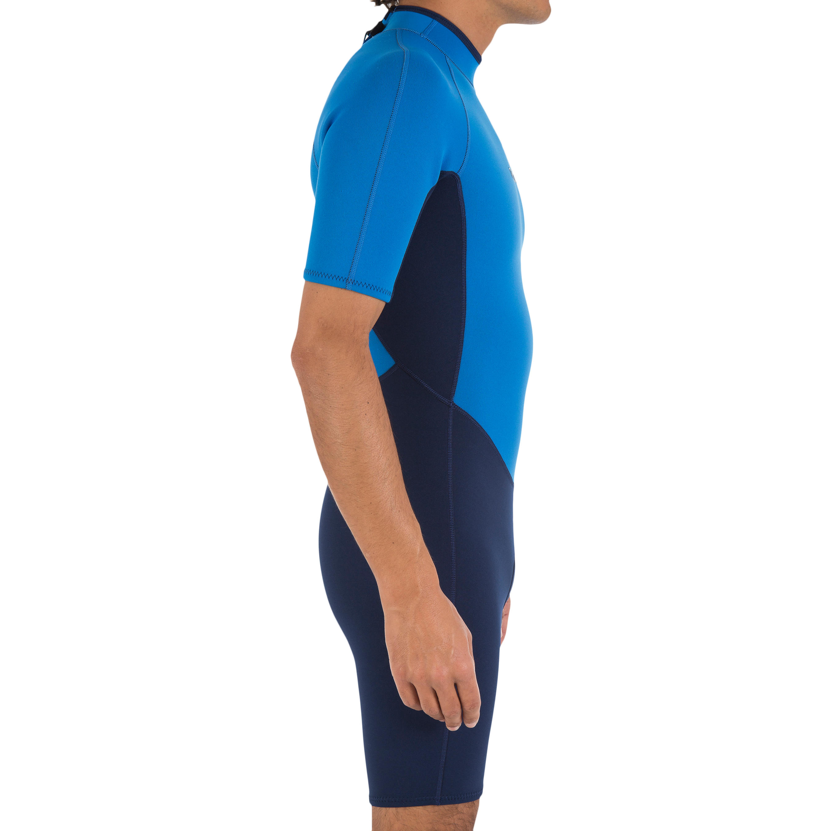 100 Men's Neoprene Shorty Surfing Wetsuit - Blue 7/12