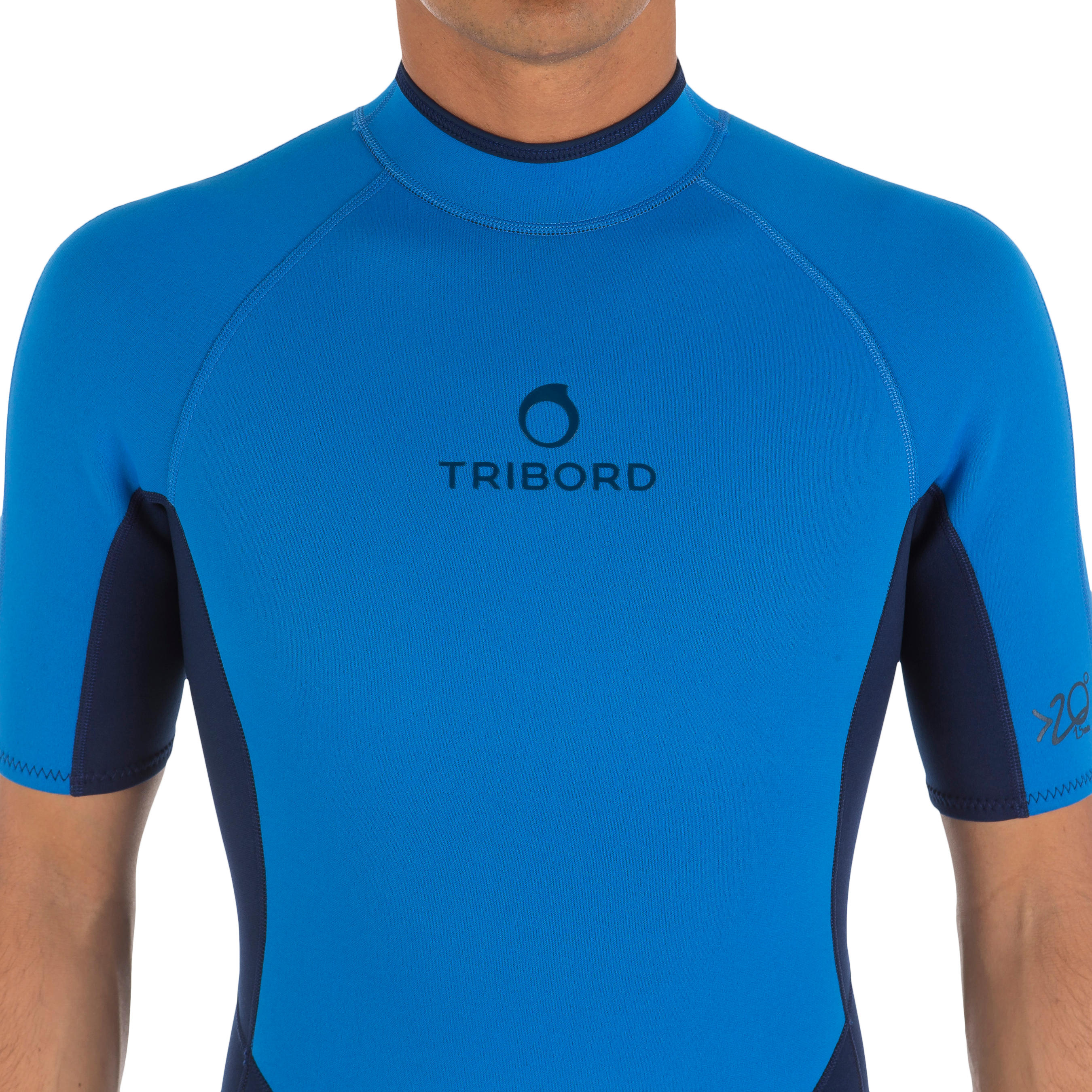 100 Men's Neoprene Shorty Surfing Wetsuit - Blue 4/12