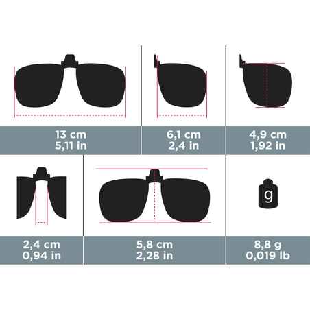 3 kategorijos poliarizuoti prisegami akiniai „MH OTG 120“, didelio dydžio