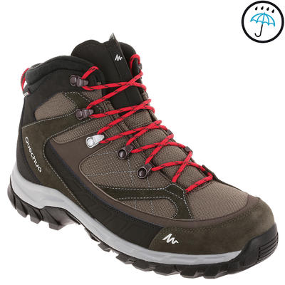Waterdichte trekkingschoenen voor heren quechua forclaz 100 high bruin