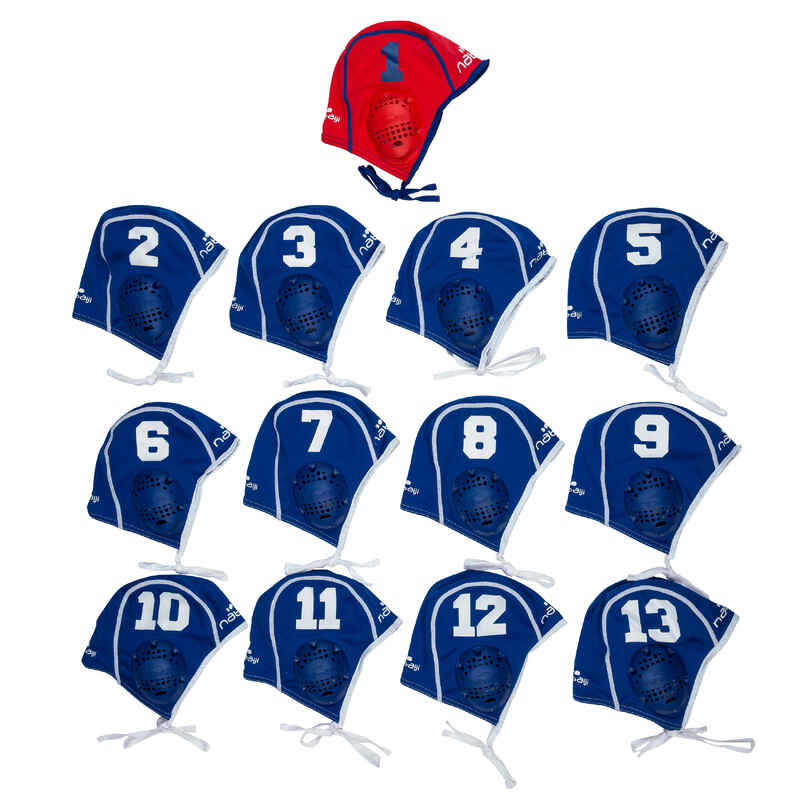 Adult Water Polo Caps Set of 13 Blue Decathlon