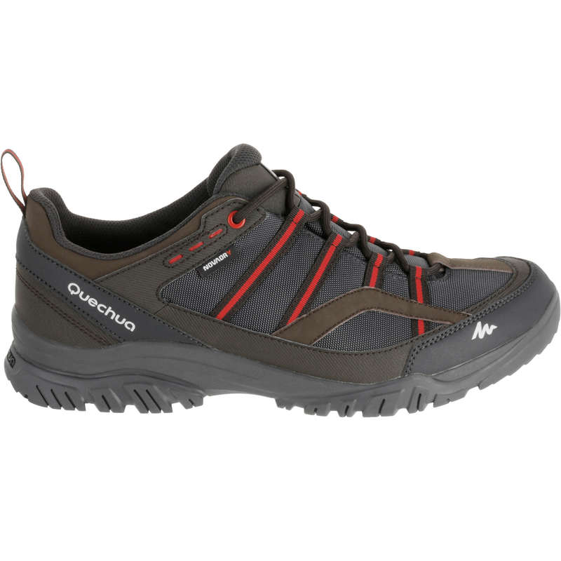 QUECHUA Arpenaz 100 Men's Waterproof hiking boots - Brown/Red...