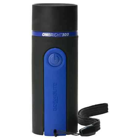 Battery-Powered 30 Lumen Torch - Rubber Blue