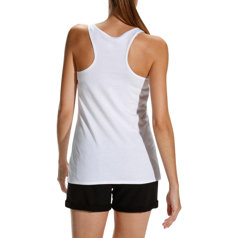 Essential Women's Fitness Print Tank Top - White - Decathlon