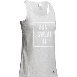 Débardeur Essentiel imprimé fitness femme gris chiné clair