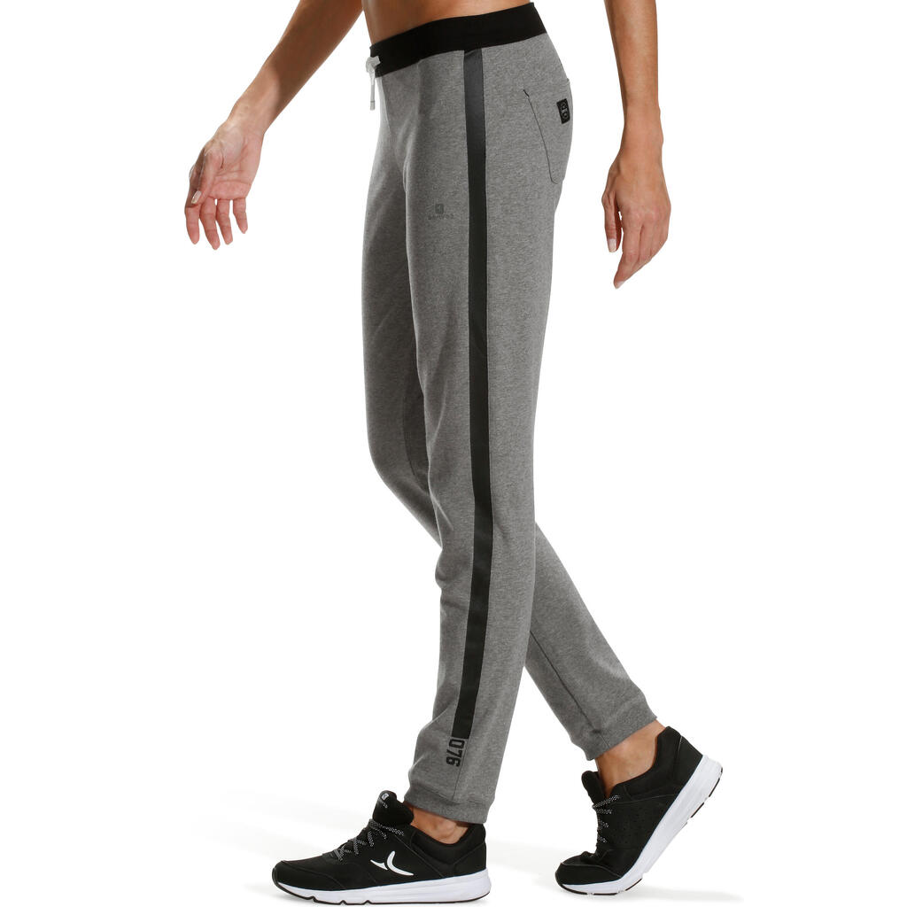 Trainingshose Fitness Active Damen graumeliert