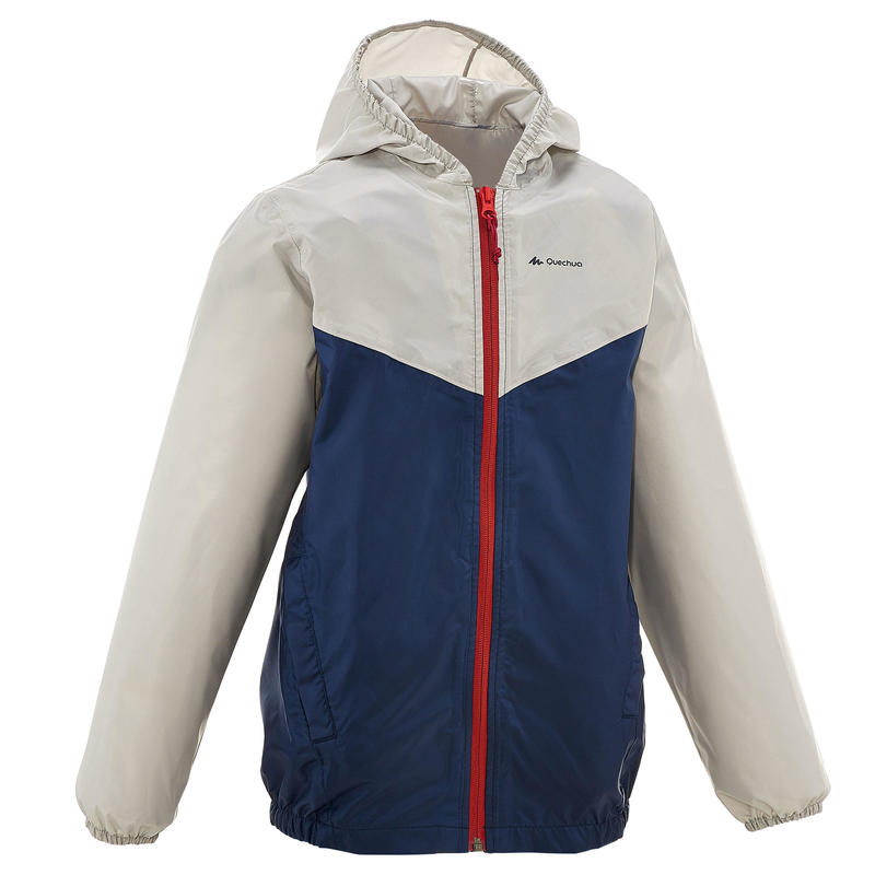 Chamarra impermeable de senderismo júnior MH150 azul marino y gris 7 A 15 AÑOS Chamarra impermeable de senderismo júnior MH150 azul marino y gris 7 A 15 AÑOS