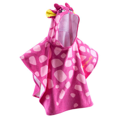 Poncho bébé avec capuche rose gigi