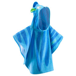Poncho bébé avec capuche bleu zebro
