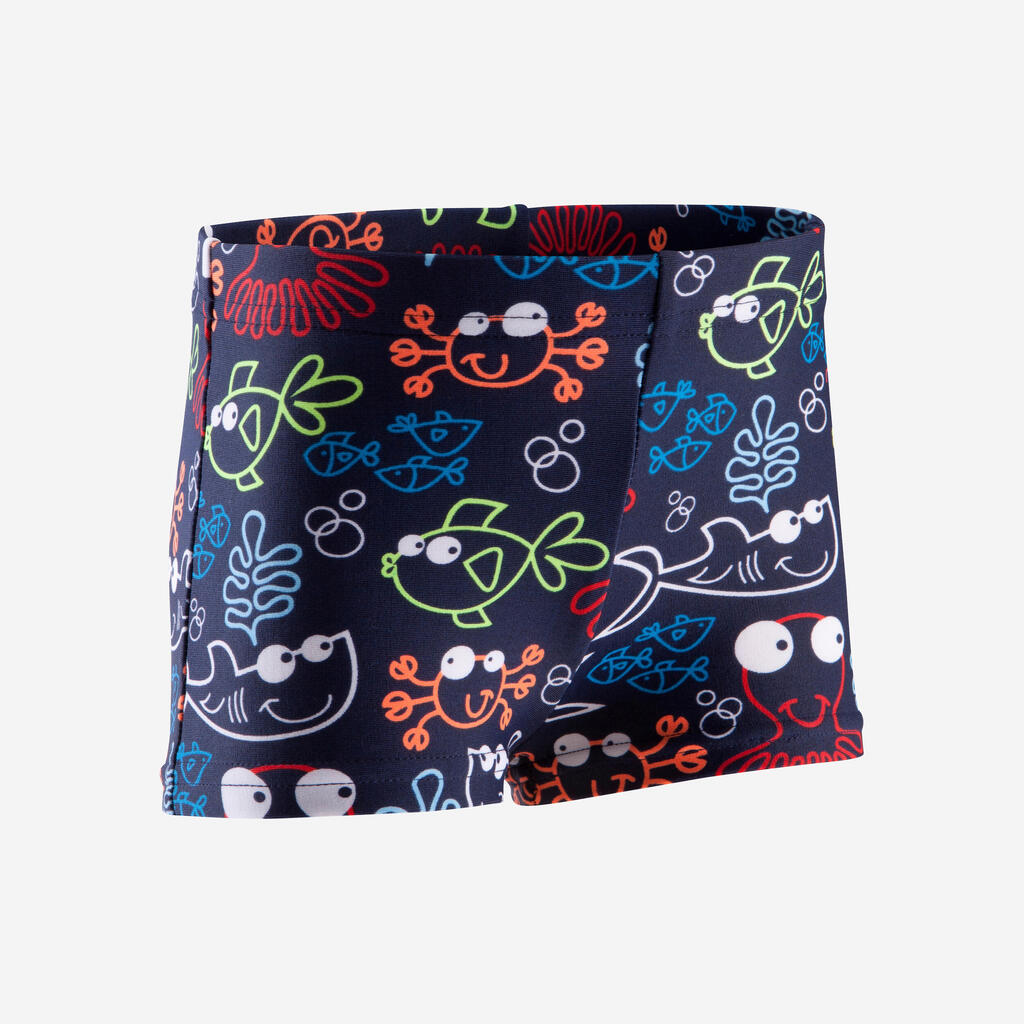 Pantaloneta de baño de natación para bebé Nabaiji BB Titou azul print